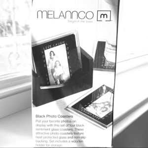 NWOT  Melannco black photo coasters